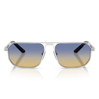 Prada Sunglasses Pra53 S 27506 Z Matte Silver/Yellow Dark Blue Men