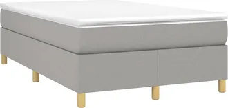 vidaXL Vidaxl - Cama Box Spring Con Colch&oacute;n Tela Gris Claro 120x200 Cm