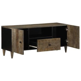 Berkfield Home TV Cabinet Light Grey 105x33.5x46 cm Solid Wood Mango