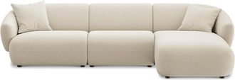 Castlery Auburn Chaise Sectional Sofa Right Facing Customized, (Washed Chenille) Cream, Machine Washable, Modular for Sofas, Castlery Brand