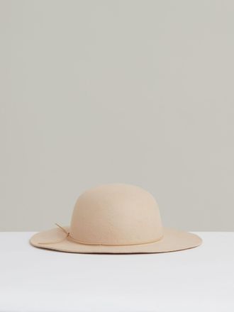 Reiss Neutral Wool Felted Brim Hat, M & L