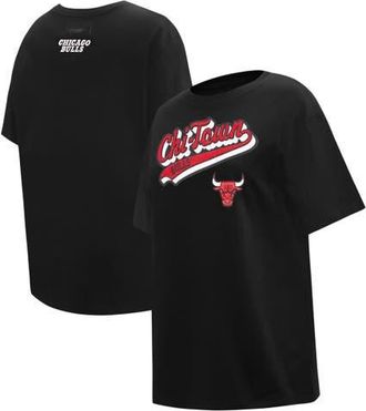 Pro Standard Womens Pro Standard Black Chicago Bulls Script Boyfriend T-Shirt at Nordstrom, Size Medium