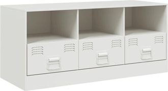 vidaXL Tv Cabinet White 99x39x44 cm Steel Vidaxl