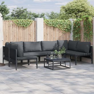 Berkfield Home Garden Sofa Set 6 pcs Anthracite Steel