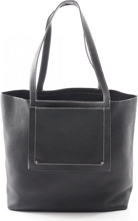 Herm&egrave;s Black Taurillon Clemence Leather Handbag Tote Bag (Pre-Owned)
