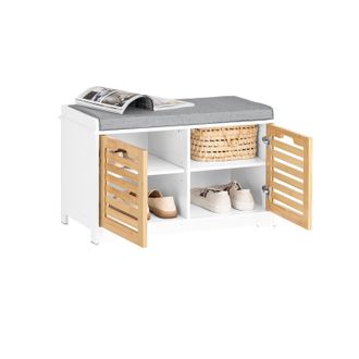 SoBuy Banco Zapatero Con 2 Puertas Para Entrada Dormitorio Banco De Almacenamiento De Asiento 71 X 35 X 43 Cm Fsr23-ii-wn Sobuy Es