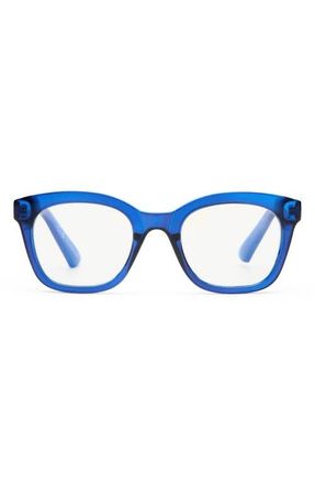 The Book Club The Beatrix 48mm Square Blue Light Blocking Reading Glasses in Crystal Inkwell at Nordstrom, Size +1.00