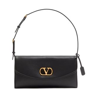 Valentino Garavani Devain Small Leather Shoulder Bag - female - Valentino Garavani - Shoulder Bags - Black - ONE SIZE - Bags