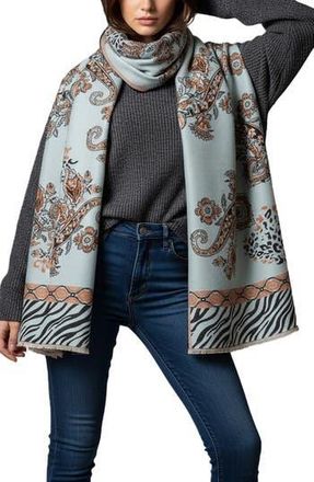 Saachi Wild Paisley Reversible Scarf in Light Blue at Nordstrom Rack