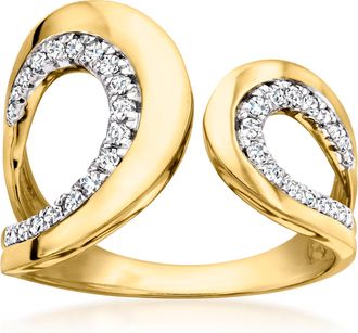 Ross-Simons Diamond Open Loop Ring in 18kt Gold Over Sterling