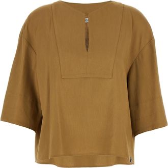 Max Mara Beige Linen Womens Blouse