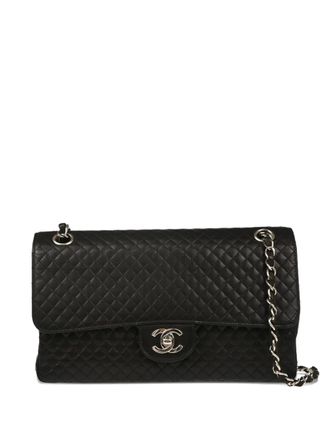 Chanel 1997 gewatteerde schoudertas met ketting - Zwart