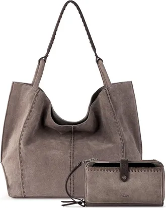 The Sak Los Feliz Large Tote Leather Bag & Iris Smartphone Bundle in Mushroom Suede at Nordstrom