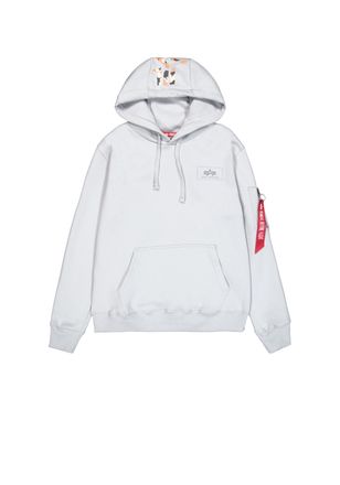 Alpha Industries Hoodie ALPHA INDUSTRIES Backprint Hoodie Camo Print, Herren, Gr. XXL, grau (pastel grau), Obermaterial: 80% Baumwolle, 20% Polyester, regular fit, Swe