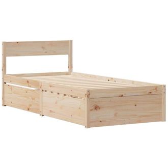 vidaXL Estructura De Cama Sin Colch&oacute;n Madera Maciza Pino 75x190 Cm Vidaxl