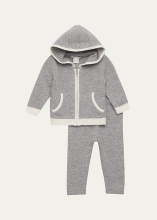 Sofiacashmere Girls Cashmere Zip Hoodie & Pants Set, Size 3M-12M