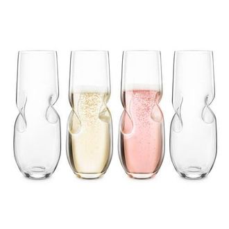 Final Touch Bubbles Sparkling Wine / Champagne Stemless Glasses - Set of 4 in Clear at Nordstrom