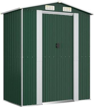 vidaXL Cobertizo De Jard&iacute;n Acero Galvanizado Verde 192x108x223 Cm Vidaxl