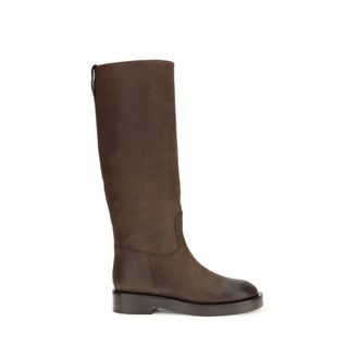 PARIS TEXAS Brown Calf Leather Bos Taurus Ankle Womens Boots