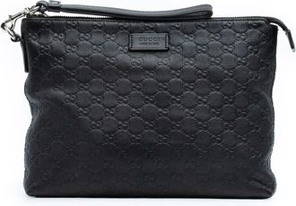 Gucci Pre-owned Gucci Guccissima Wristlet Clutch Unisex 473881 493075