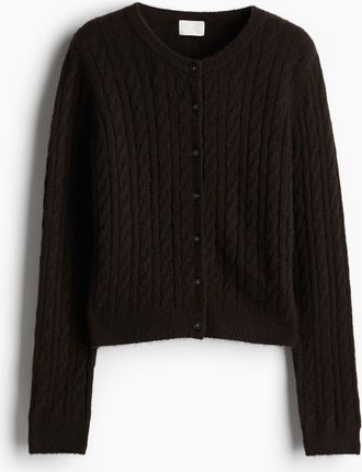 H&M Cardigan mit Zopfmuster - Brown