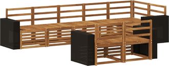 vidaXL Conjunto De Sof&aacute;s De Exterior 8 Uds. Poli&eacute;ster Vidaxl