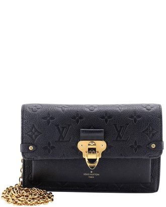 Louis Vuitton Black Monogram Empreinte Leather Vavin Chain Wallet Nm (Authentic Pre-Loved)