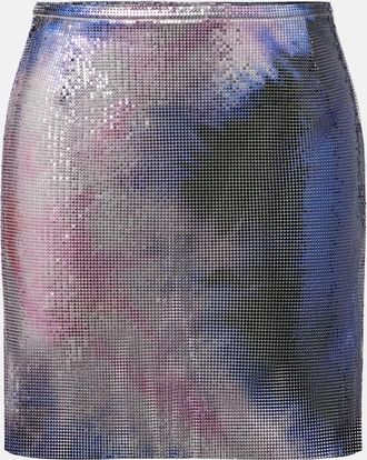 Paco Rabanne Minigonna metallizzata tie-dye