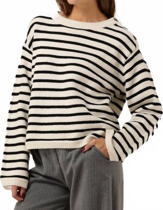 Suncoo Prisma Sweater In Cream/black