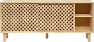 Naan Furniture Aparador de madera natural con celosía 150 cm sin barnizar