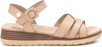 Xti Womens Low Wedge Sandals In Beige