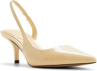 Aldo Stessy Low Slingback Half dOrsay Pointed Toe Pump in Light Yellow at Nordstrom, Size 6.5