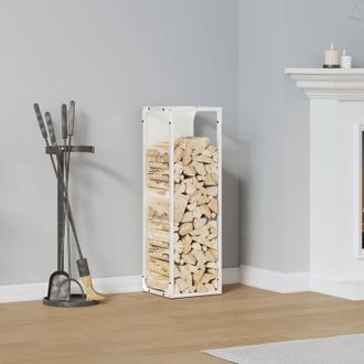 vidaXL Le&ntilde;ero Blanco 25x25x80 Cm Acero Laminado En Fr&iacute;o Vidaxl