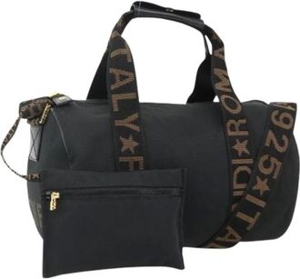 Fendi Pre-owned Weekend Bags, female, Black, Size: ONE SIZE Pre-owned Vintage Nylon Hand Bag