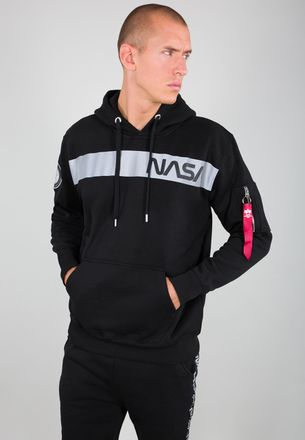 Alpha Industries Hoodie ALPHA INDUSTRIES NASA RS Hoodie, Herren, Gr. M, schwarz, Obermaterial: 80% Baumwolle, 20% Polyester, regular fit, Sweatshirts Hoodie