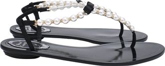 Rene Caovilla Pearl Embellished Flat Sandals