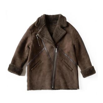 Just things we like Hana Shearling Jacket - Dames - Jassen - Bruin - M - Wol - Jassen