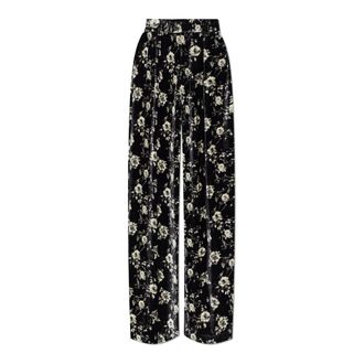 R13 Wide Trousers, female, Black, Size: W24 Double Pleat Trouser