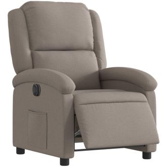 vidaXL Sill&oacute;n Reclinable El&eacute;ctrico Tela Gris Taup&eacute; Vidaxl