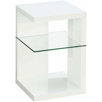 M2 Kollektion M2 Kollektion - HomeTrends4You - Tavolino Domingo, Bianco lucido, 40x40x60cm