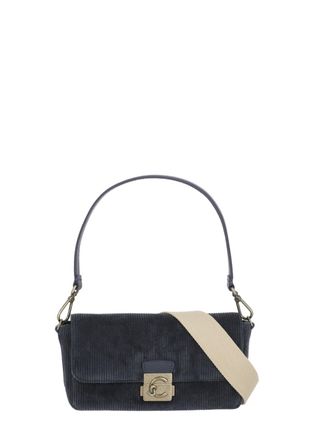 Coccinelle Medium Corduroy Shoulder Bag with C-Me Logo