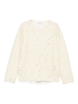 Yohji Yamamoto wool blend distressed sweater - men - Wool/Polyester - 3 - Neutrals