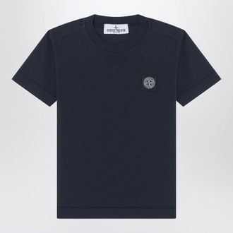 Stone Island Navy blue T-shirt with logo patch