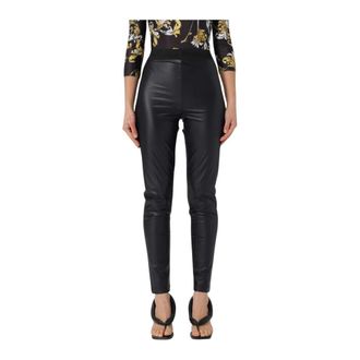 Versace Jeans Couture Leggings, female, Black, M, Faux Leather Leggings