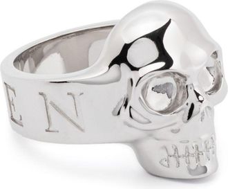 Alexander McQueen Silver Skull Ring - Mens - Brass
