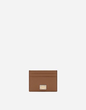 Dolce & Gabbana Dauphine Calfskin Card Holder - Woman Wallets And Small Leather Goods Brown Leather Onesize