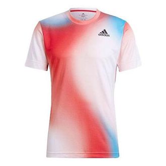adidas Mens adidas Contrasting Colors Gradient Logo Printing Round Neck Short Sleeve Multicolor T-Shirt H67126