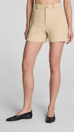 Spanx SPANXsupersmooth High Waist Stretch Twill Shorts in Sandbar at Nordstrom, Size 1X