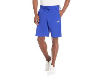 adidas Essentials 3-Stripes Single Jersey Shorts Mens Shorts Semi Lucid Blue/White : 3XLT, Polyester/Jersey/Cotton