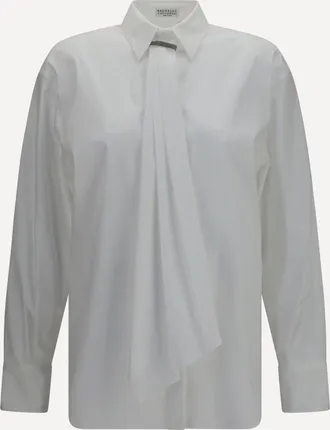 Brunello Cucinelli Camicia con decorazione monili Woman M